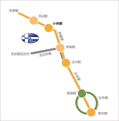 有限会社イワタ精機／交通のご案内／電車の場合の地図